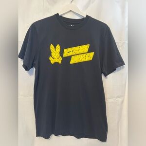 Psycho Bunny Black Tee with Bold Yellow Graphic